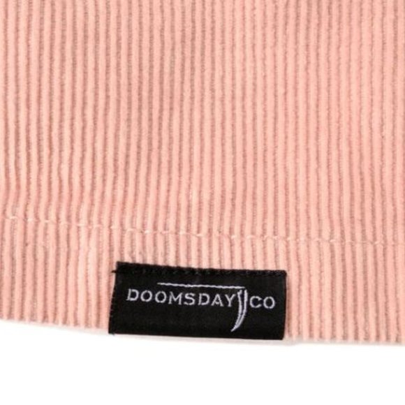 Doomsday Co Snake Embroidered Corded Overall Jumper Pinafore Dress in Pink - Picture 4 of 4